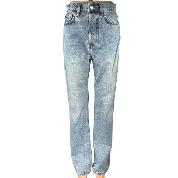 Anine Bing x Helena Christensen Blue High Waist Straight Leg Denim Jean Pants 27 - Picture 1 of 5